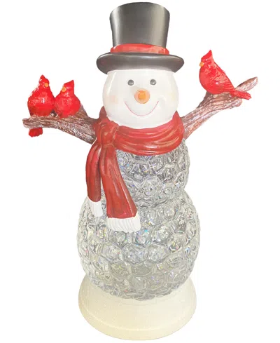 Santa's Workshop 10" Led Snowman And Cardinal In Red