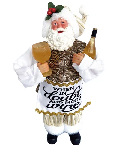 Santa's Workshop 12" When In Doubt Add More Wine Santa Claus In White