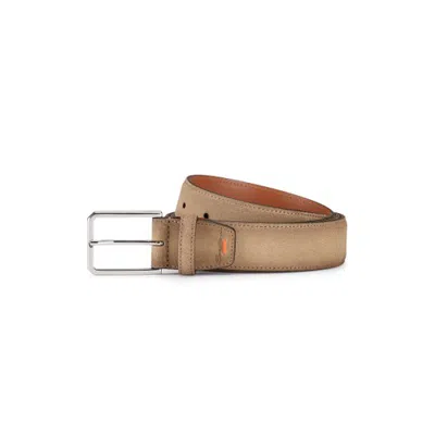 Santoni Beige Suede Adjustable Belt Miele Beige