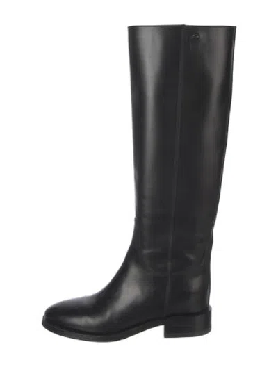 Pre-owned Santoni Leather Riding Boots In Black