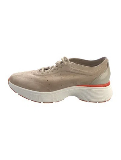 Pre-owned Santoni Suede Athletic Sneakers In Neutrals