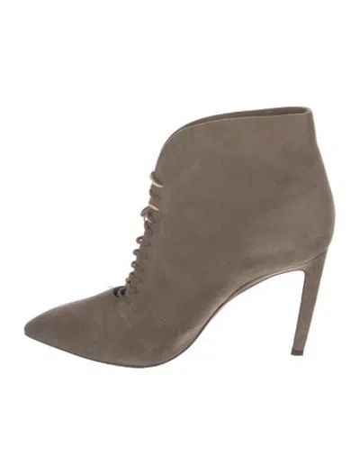 Pre-owned Santoni Suede Lace-up Boots In Grey