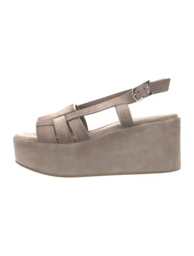 Pre-owned Santoni Suede Sandals In Grey