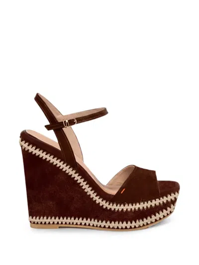 Santoni Tillie Whipstitch-trim Sandals In Brown
