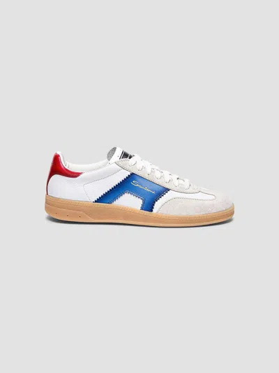 Santoni Women's Colorblocked Leather Low-top Sneakers In White