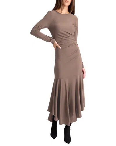 Santorelli Abigail Hi-lo Dress In Grey