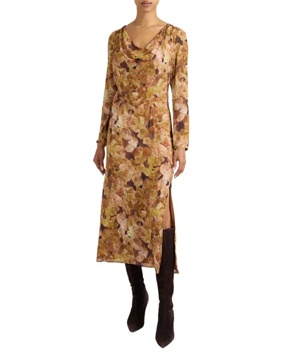 Santorelli Silk Piper Cowl Neck Dress