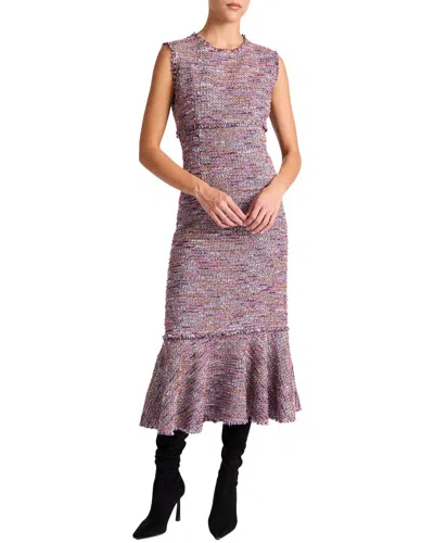 Santorelli Wool-blend Andi Sheath Dress In Purple