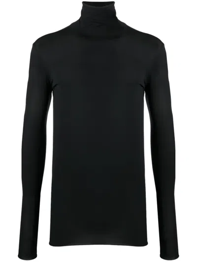 Sapio High-neck Long-sleeve T-shirt In Nero