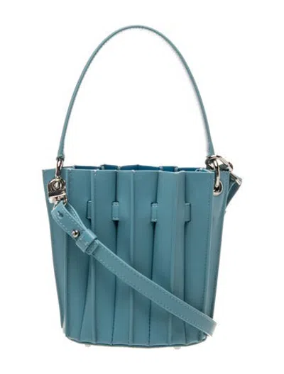 Pre-owned Sara Battaglia Leather Bucket Bag In Blue