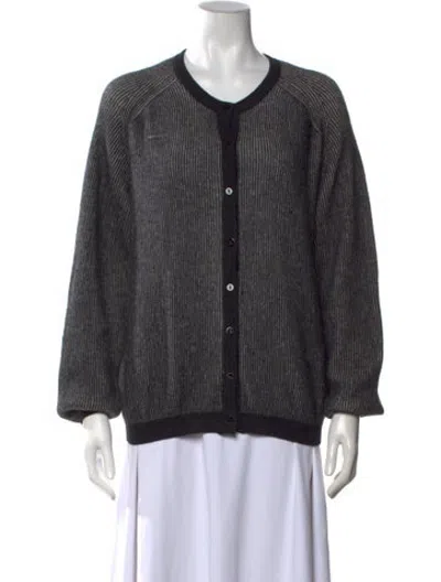 Pre-owned Sara Lanzi Alpaca Striped Sweater In Black