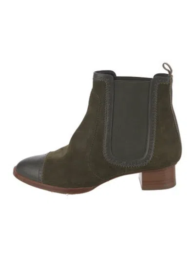 Pre-owned Sarah Flint Suede Chelsea Boots In Green