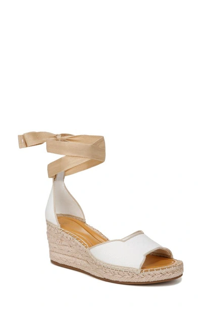 Sarto By Franco Sarto Casey Ankle Wrap Espadrille Platform Wedge Sandal In Beige