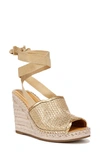 Sarto By Franco Sarto Oak Platform Wedge Espadrille In Gold