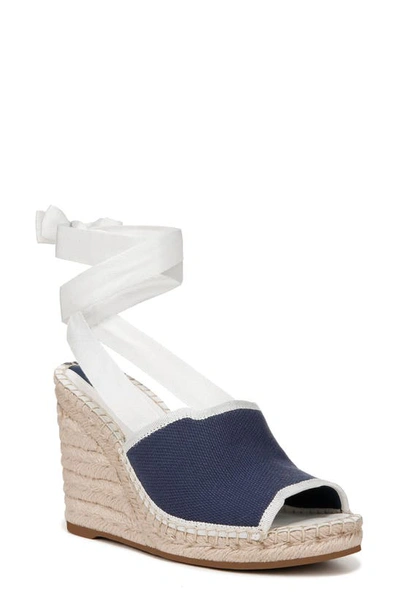 Sarto By Franco Sarto Oak Platform Wedge Espadrille In Navy