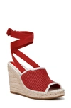 Sarto By Franco Sarto Oak Platform Wedge Espadrille In Red