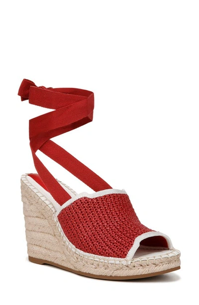 Sarto By Franco Sarto Oak Platform Wedge Espadrille In Red