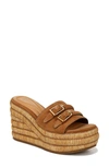 Sarto By Franco Sarto Torino Wedge Platform Slide Sandal In Peanut