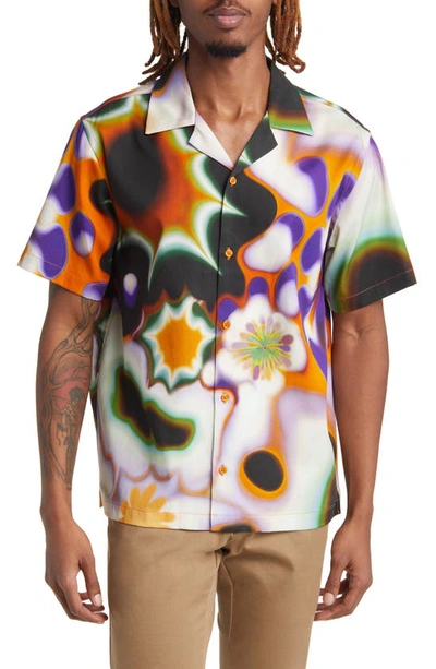 Saturdays Surf Nyc Canty Shawnax Abstract Floral Camp Shirt In Marmelade
