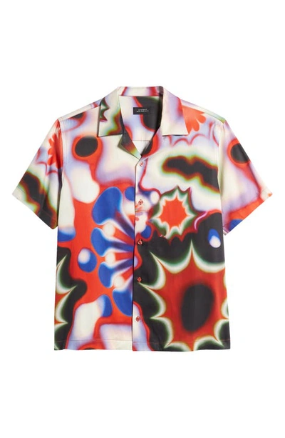 Saturdays Surf Nyc Canty Shawnax Abstract Floral Camp Shirt In Poppy