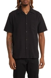 Saturdays Surf Nyc Canty Stretch Cotton Camp Shirt In Black