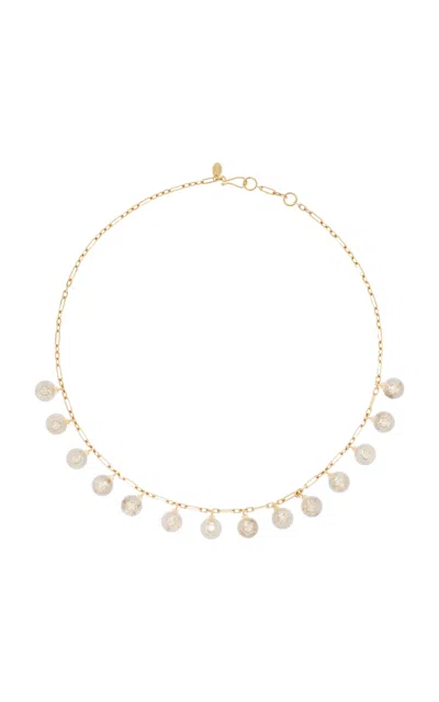 Sauer Seven Chakras 18k Yellow Gold Crystal Necklace
