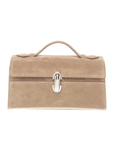 Pre-owned Savette Suede Symmetry Pochette Small In Neutrals