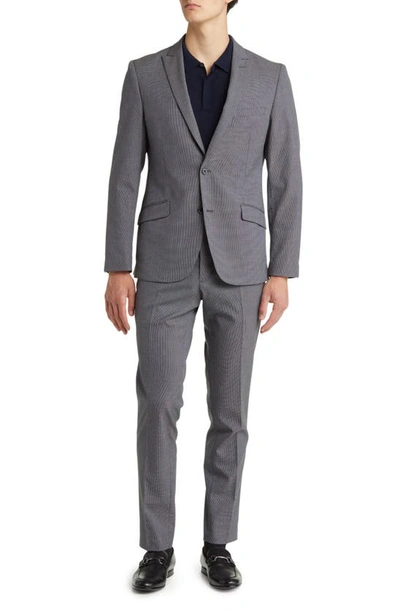 Savile Row Co Microcheck Suit In Grey