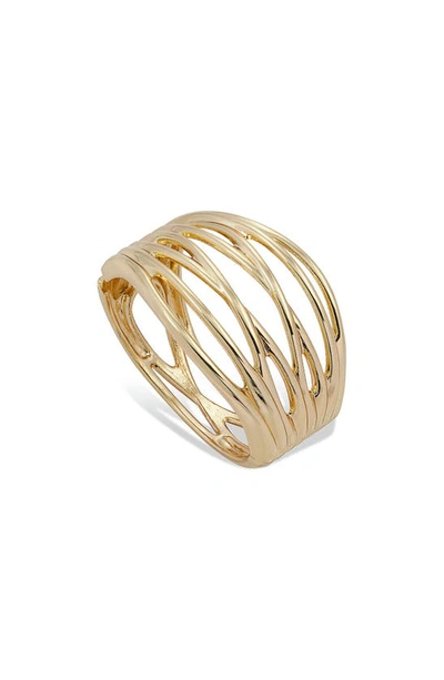 Savvy Cie Jewels 18k Gold Plated Crisscross Hinged Bangle Bracelet