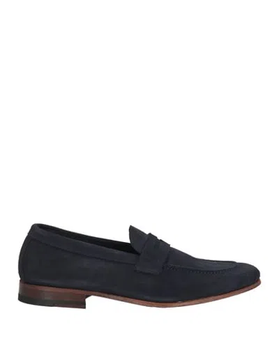 Saxone Man Loafers Navy Size 9 Leather In Blue