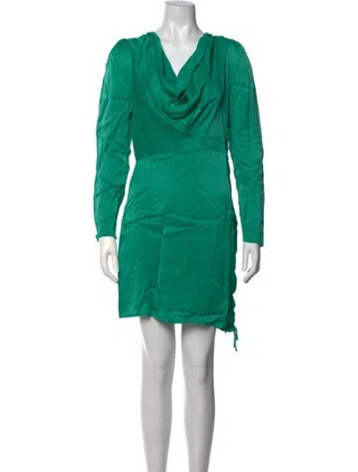 Pre-owned Saylor Cowl Neck Mini Dress In Green