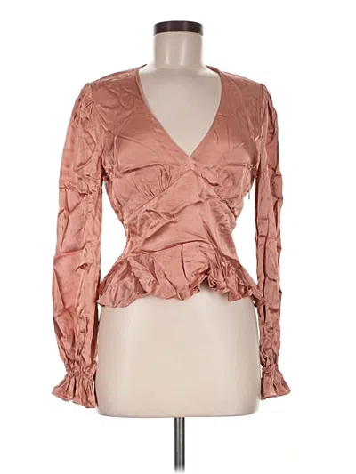 Pre-owned Saylor Long Sleeve Blouse In Brown