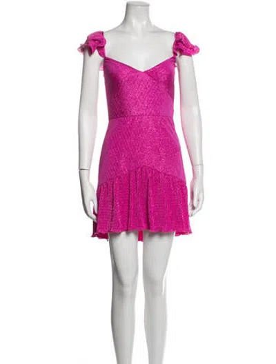 Pre-owned Saylor V-neck Mini Dress In Pink