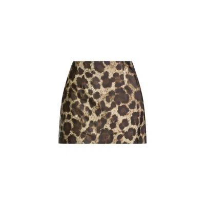 Scarlett Gasque Women's Brown Anastasia Skirt - Leopard In Multi