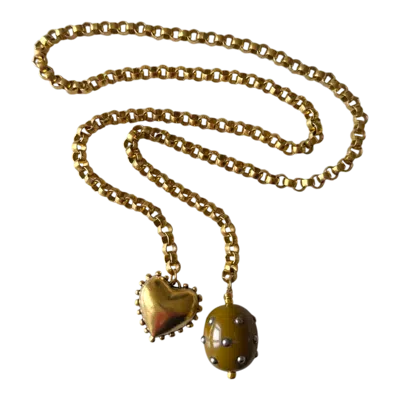 Sccollection Women's Green Bonnie Wrap-up Necklace - Olive Mixed Metal
