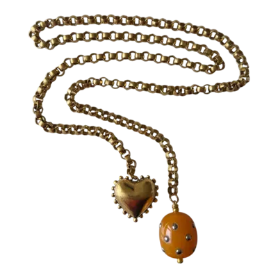 Sccollection Women's Orange Bonnie Wrap-up Necklace - Auburn Mixed Metal