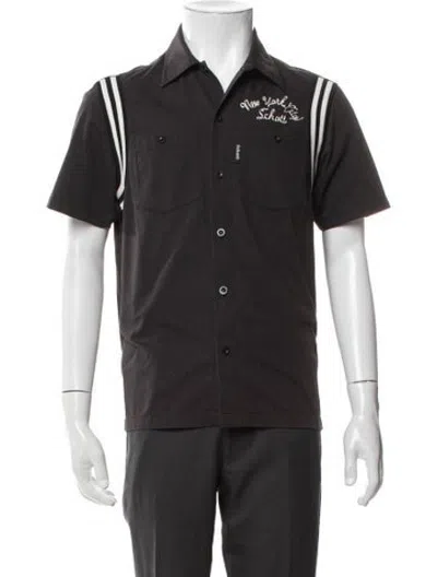Pre-owned Schott Graphic Print Short Sleeve Shirt In Black