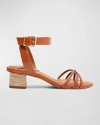 Schutz Alexandra Leather Ankle-strap Sandals In Miele