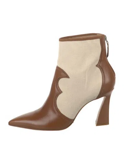 Pre-owned Schutz Leather Colorblock Pattern Boots In Brown