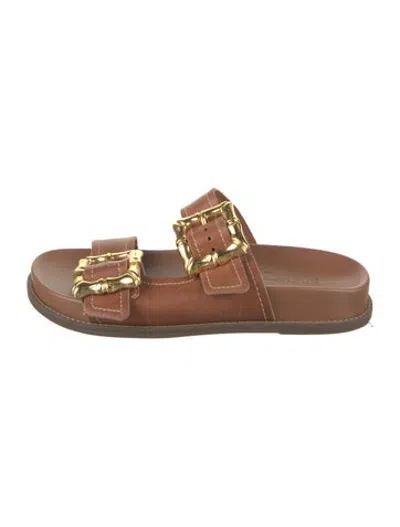 Pre-owned Schutz Leather Slides In Brown