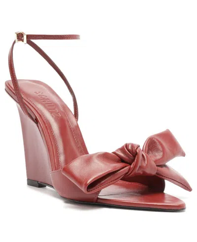 Schutz Women's Elodie Pointed Toe Bow Ankle Strap Wedge Sandals In Multi