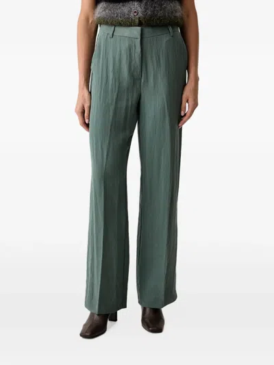 Scotch & Soda Edie Pressed-crease Trousers In Green