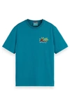 Scotch & Soda Front & Back Graphic T-shirt In Teal