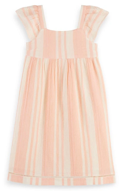 Scotch & Soda Kids' Stripe Cotton Dress In 7147 Beach Stripe