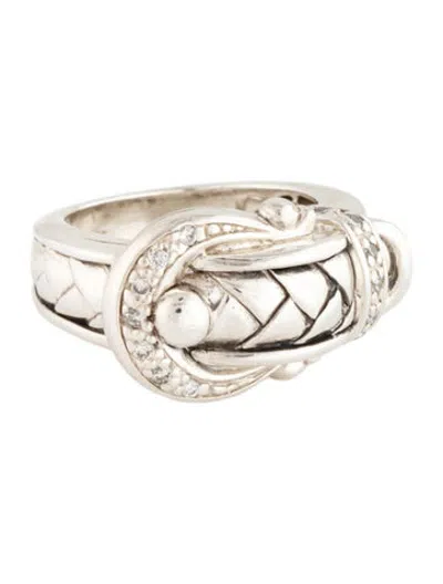 Pre-owned Scott Kay Diamond Buckle Cocktail Ring In Multicolor