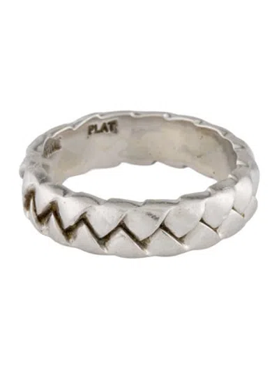 Pre-owned Scott Kay Platinum Weaved Band In Multicolor