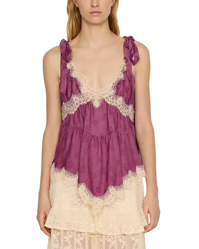 Sea Ethel Lace Trim Cami In Purple