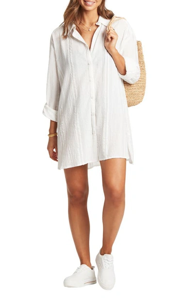 Sea Level Heatwave Cover-up Shirtdress In White