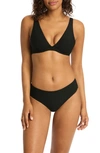 Sea Level Honeycomb Underwire Bikini Top In Black
