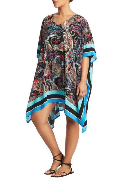 Sea Level Placement Cover-up Caftan In Black